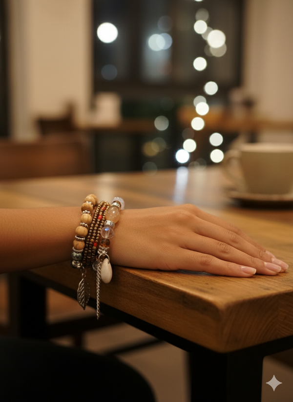 Boho Charm Beaded Bracelet Set – FATIHA Elegance